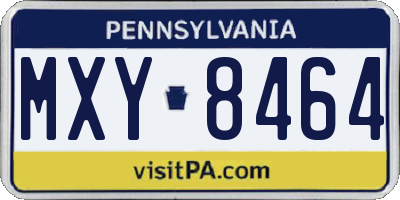 PA license plate MXY8464