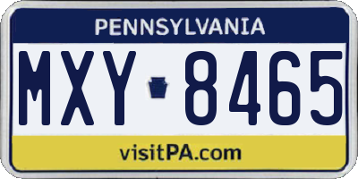 PA license plate MXY8465