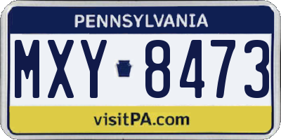 PA license plate MXY8473