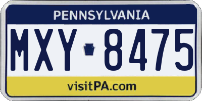 PA license plate MXY8475