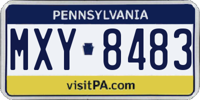 PA license plate MXY8483