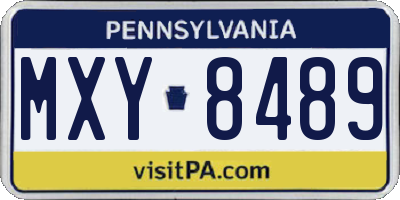 PA license plate MXY8489