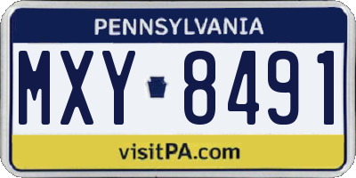 PA license plate MXY8491