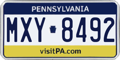PA license plate MXY8492