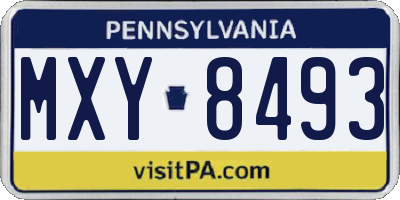 PA license plate MXY8493