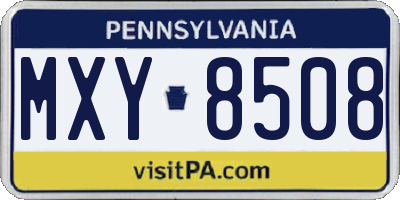 PA license plate MXY8508