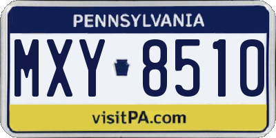 PA license plate MXY8510