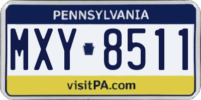 PA license plate MXY8511