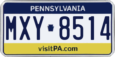 PA license plate MXY8514