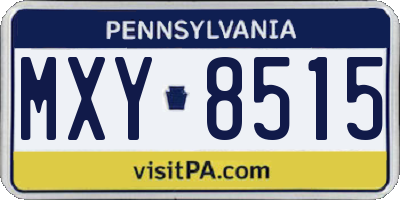 PA license plate MXY8515