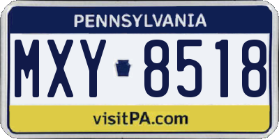 PA license plate MXY8518