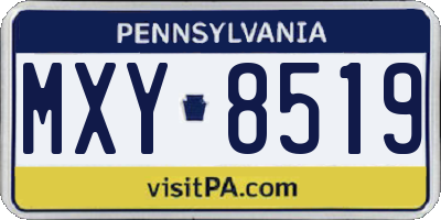 PA license plate MXY8519
