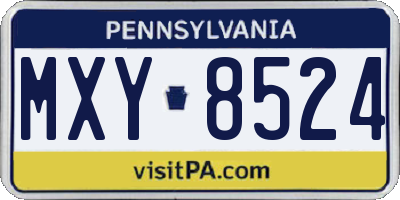 PA license plate MXY8524