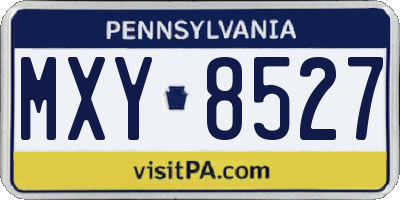 PA license plate MXY8527