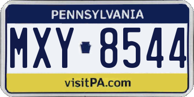 PA license plate MXY8544
