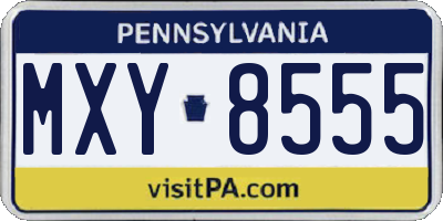 PA license plate MXY8555