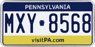 PA license plate MXY8568