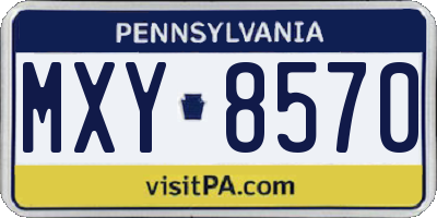 PA license plate MXY8570