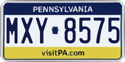 PA license plate MXY8575