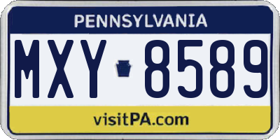 PA license plate MXY8589