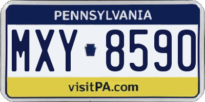 PA license plate MXY8590