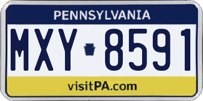 PA license plate MXY8591