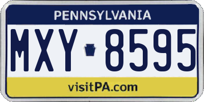 PA license plate MXY8595