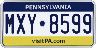 PA license plate MXY8599