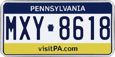 PA license plate MXY8618