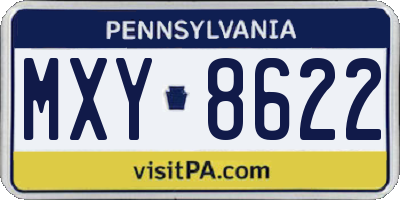 PA license plate MXY8622