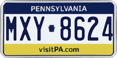 PA license plate MXY8624