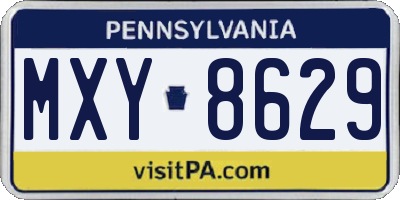 PA license plate MXY8629