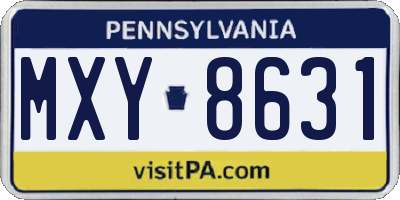PA license plate MXY8631