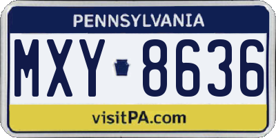 PA license plate MXY8636