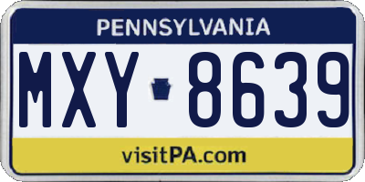 PA license plate MXY8639