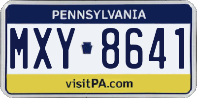 PA license plate MXY8641