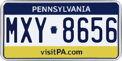 PA license plate MXY8656