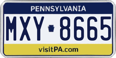 PA license plate MXY8665