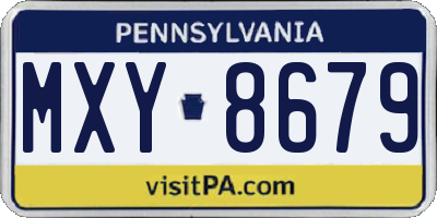 PA license plate MXY8679