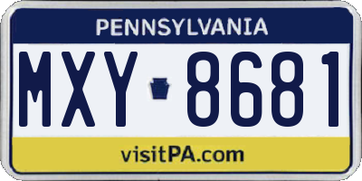 PA license plate MXY8681