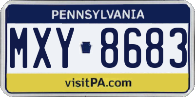 PA license plate MXY8683