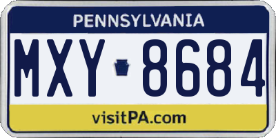 PA license plate MXY8684