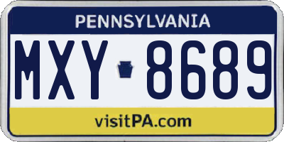 PA license plate MXY8689