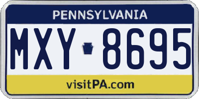 PA license plate MXY8695