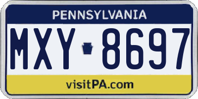 PA license plate MXY8697
