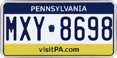 PA license plate MXY8698