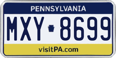 PA license plate MXY8699
