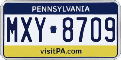 PA license plate MXY8709