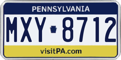 PA license plate MXY8712