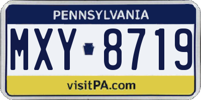 PA license plate MXY8719